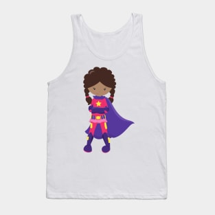 African American Girl, Superhero Girl, Cape Tank Top